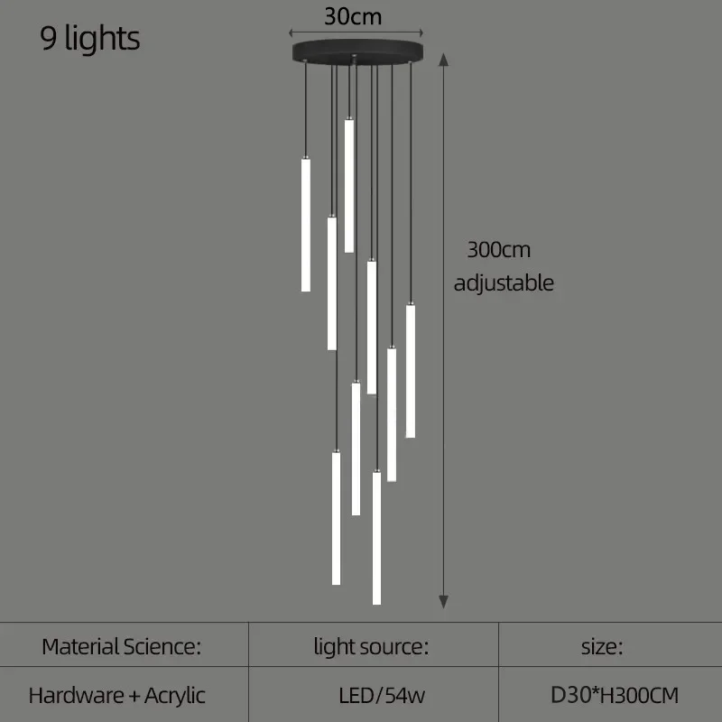 Kaskadierender linearer Kronleuchter