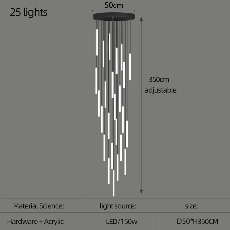 Modern Linear Decorative Chandelier