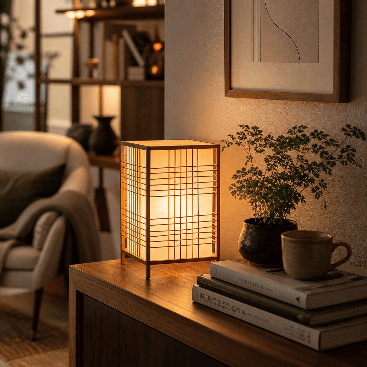 Japanische Bambus-Shoji-Lampe