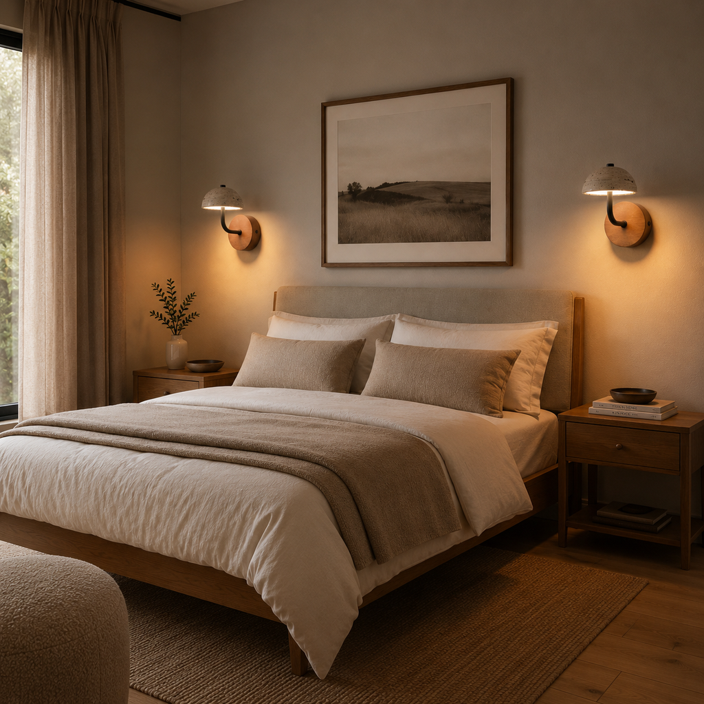 Travertine Mushroom Wall Lamp