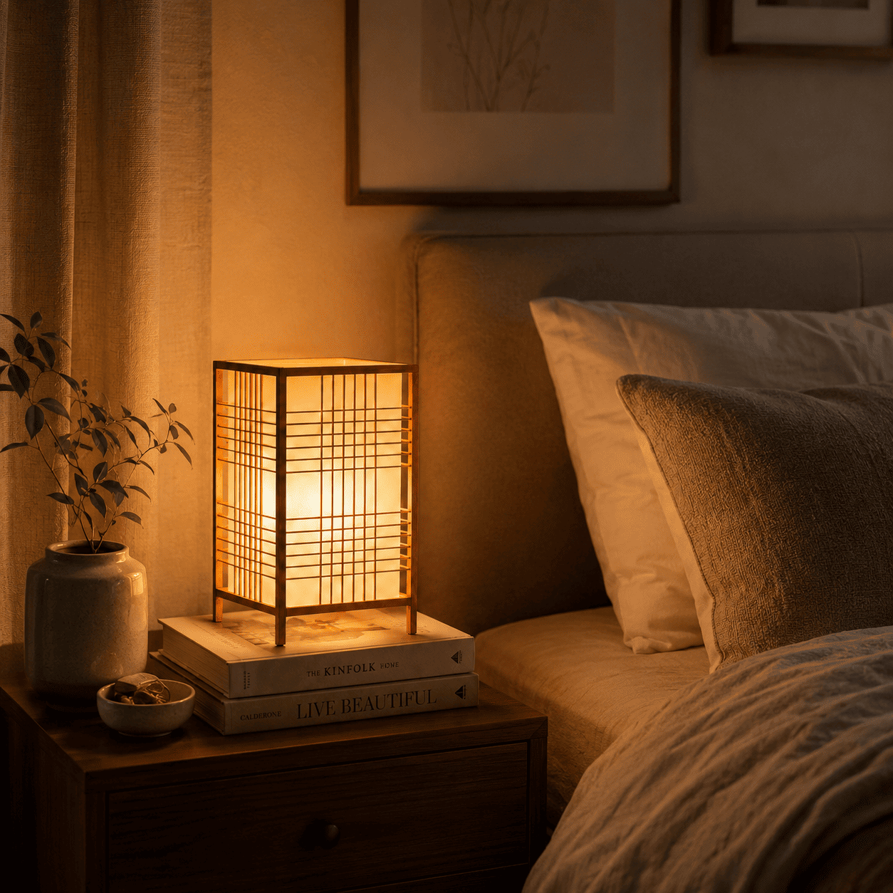 Japanische Bambus-Shoji-Lampe