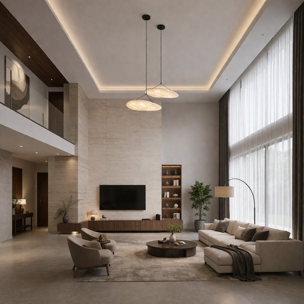 Curved Silk Diffuser Pendant Light