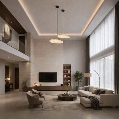 Curved Silk Diffuser Pendant Light