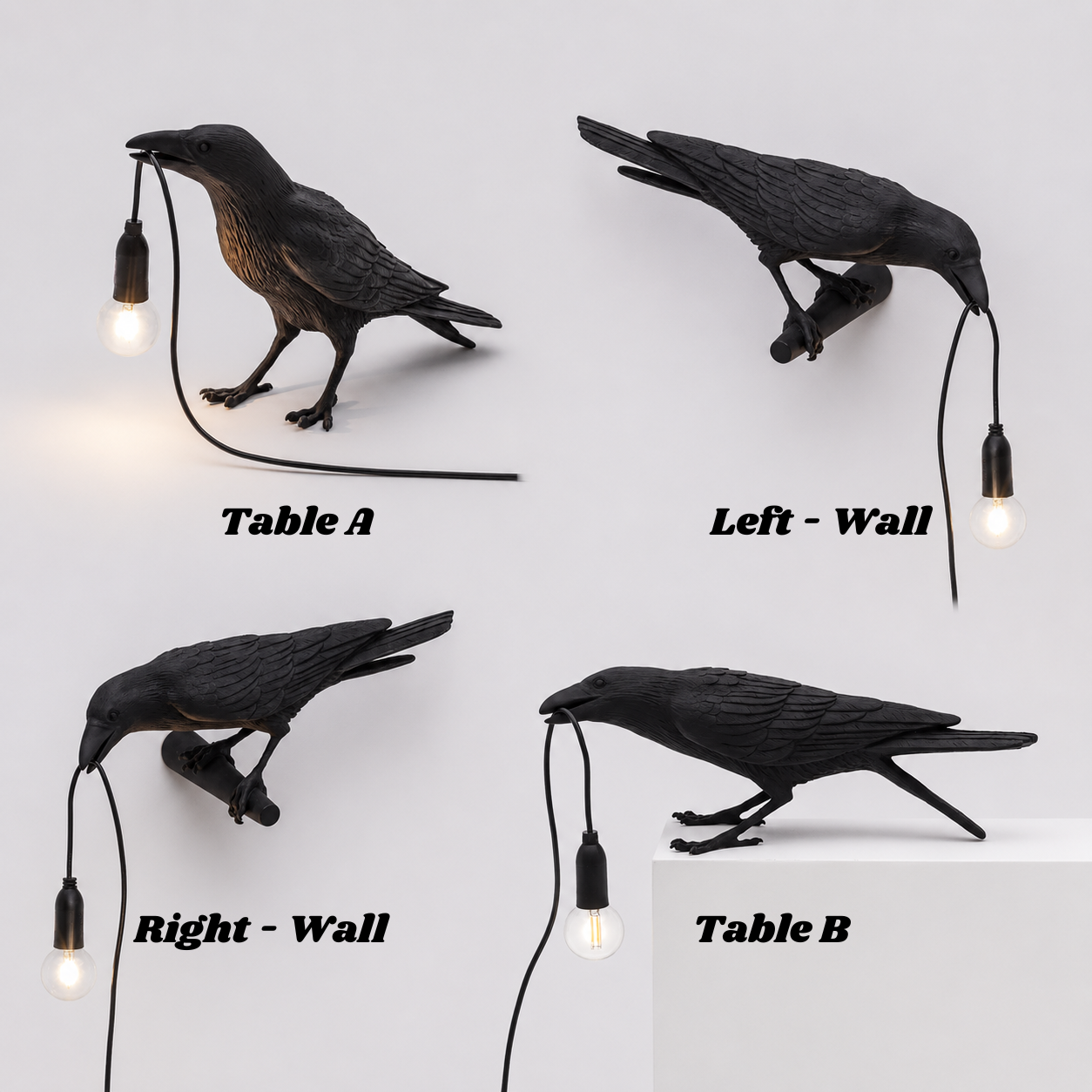 🎃 Gothic Lucky Crow Lamp