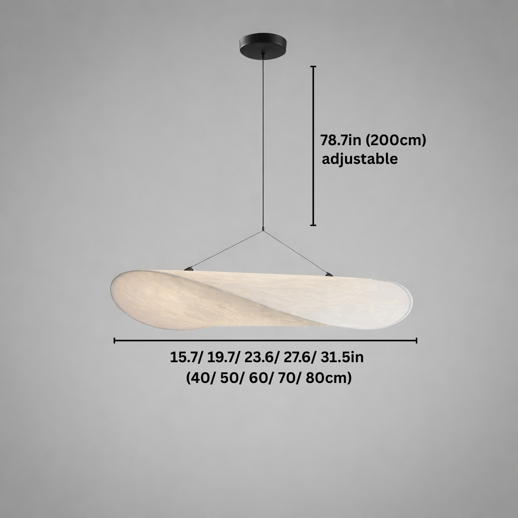 Curved Silk Diffuser Pendant Light