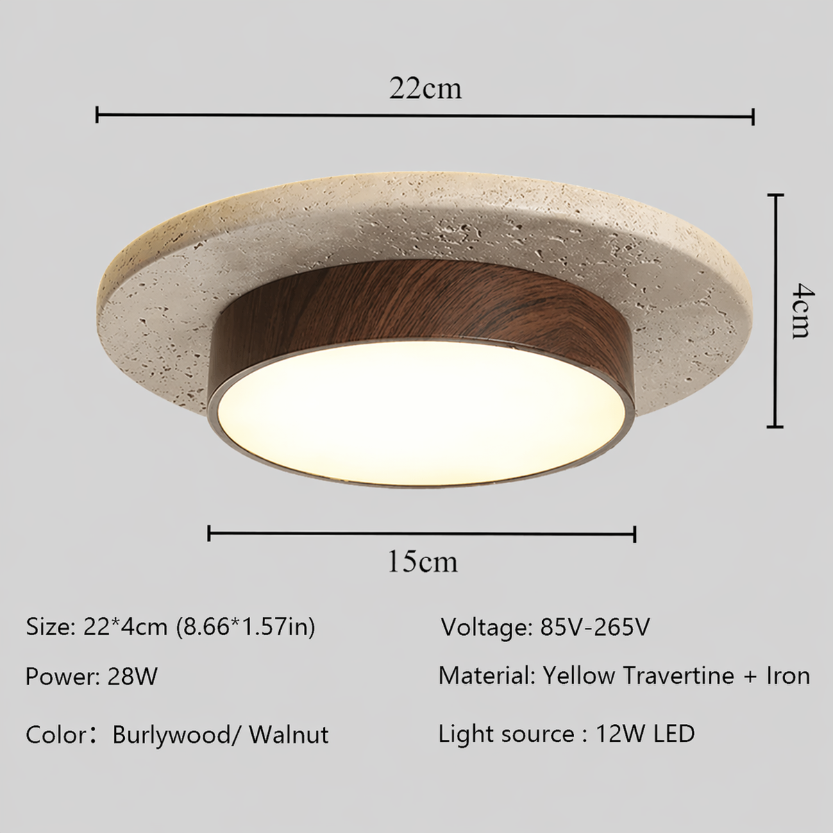 Layered Stone Flush Mount Ceiling Light