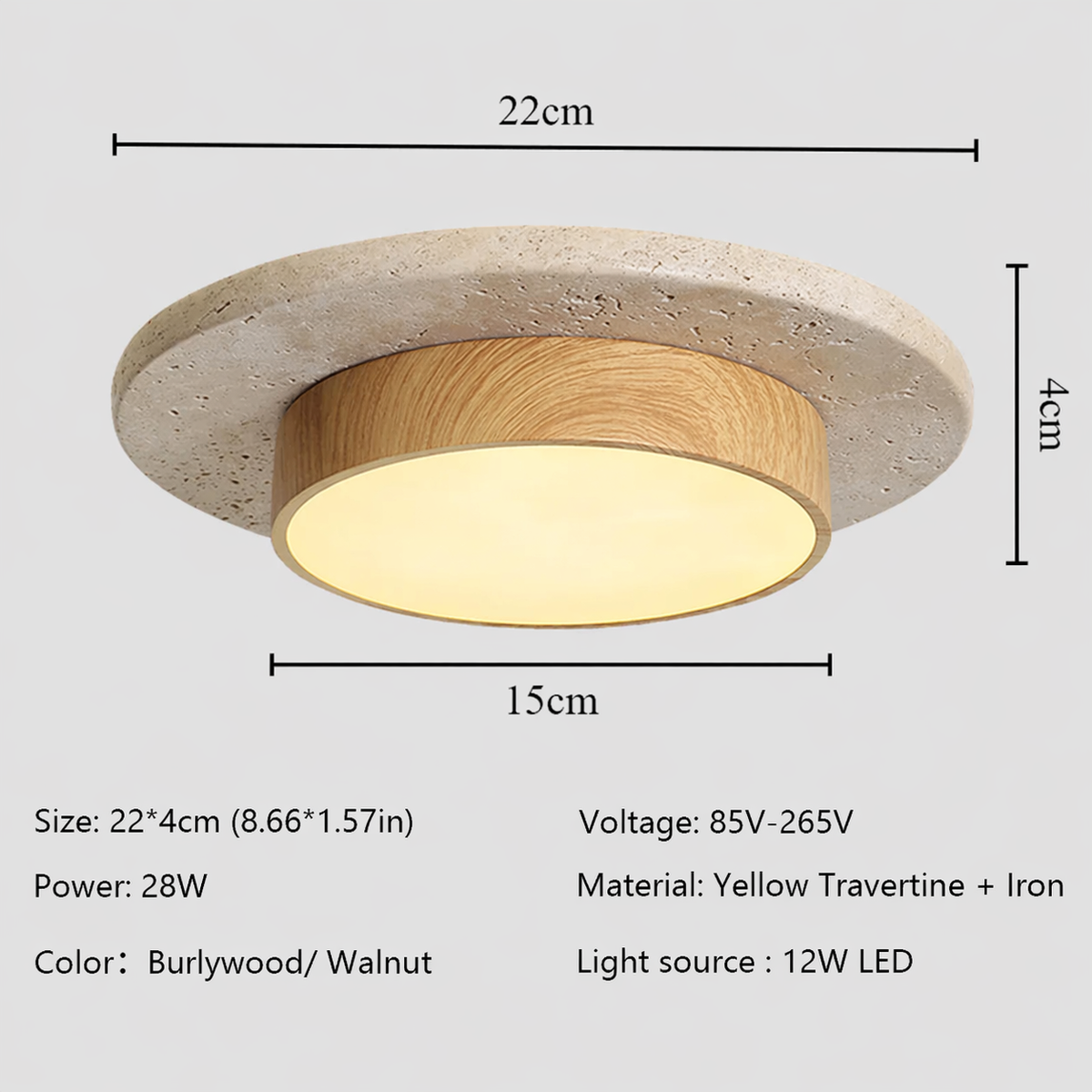 Layered Stone Flush Mount Ceiling Light