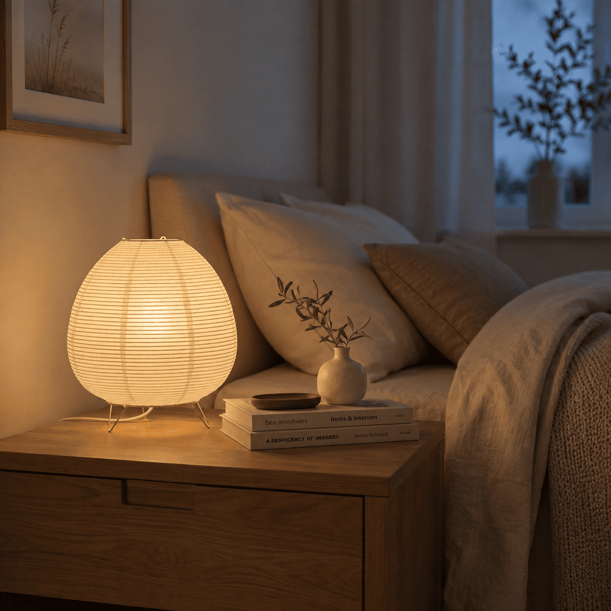 Tischlampe aus Reispapier