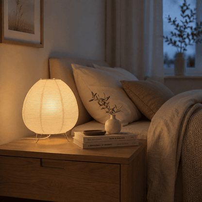 Tischlampe aus Reispapier