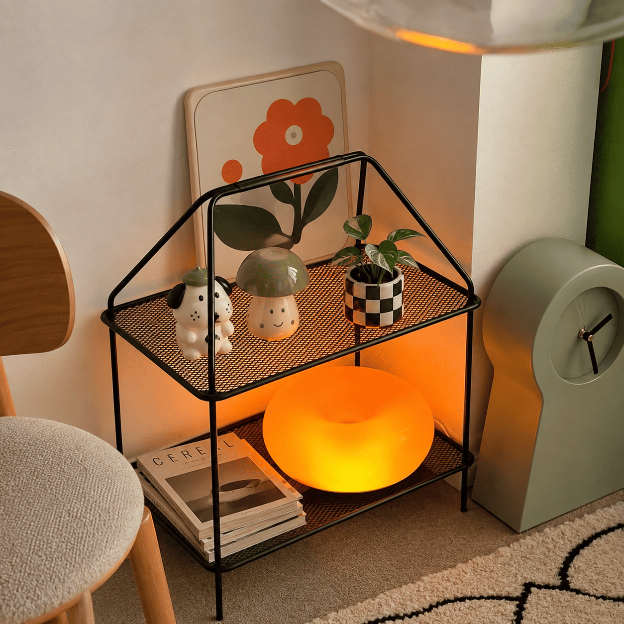 Modern Orange Donut Lamp