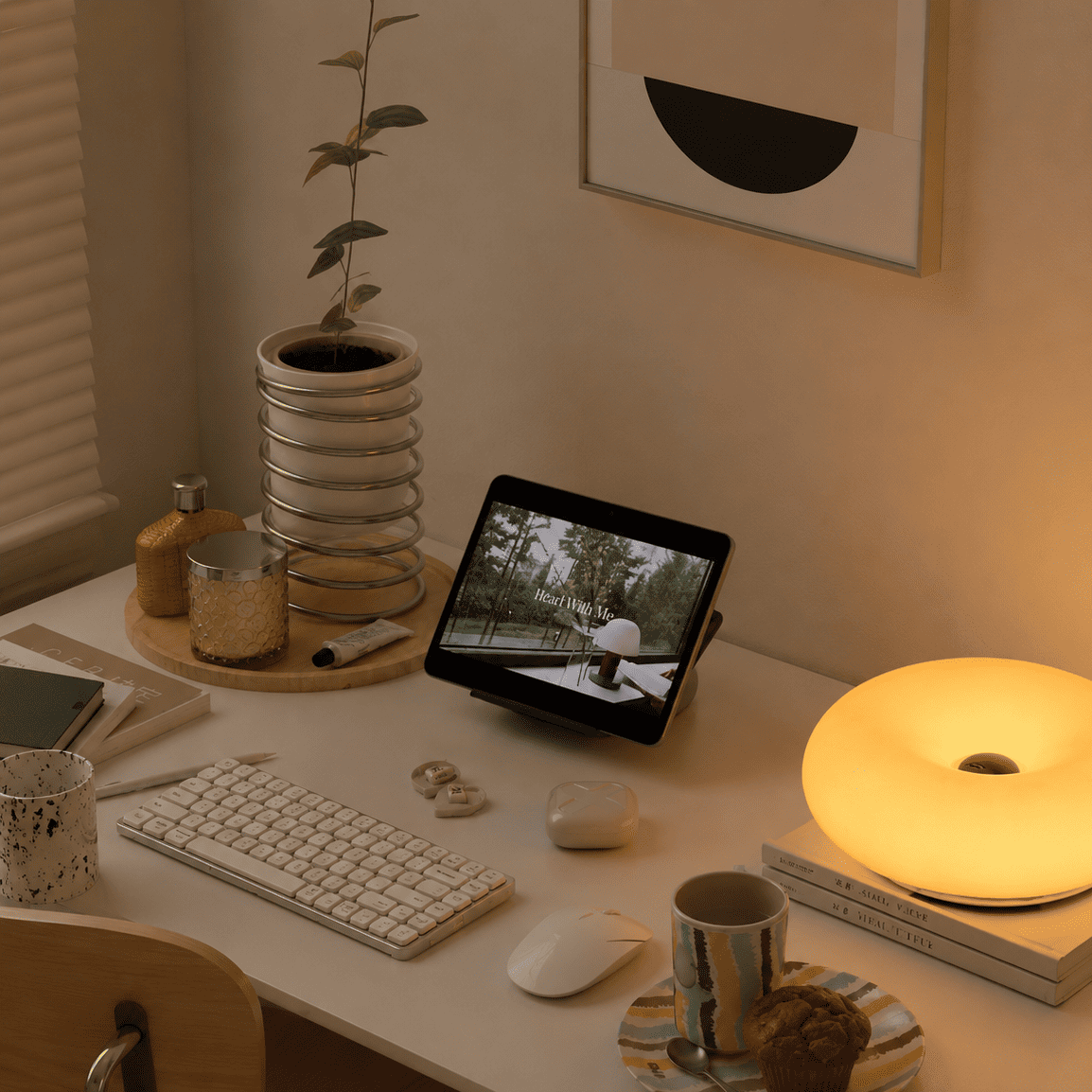 Modern Orange Donut Lamp