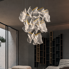 Sculptural Ribbon Cluster Chandelier