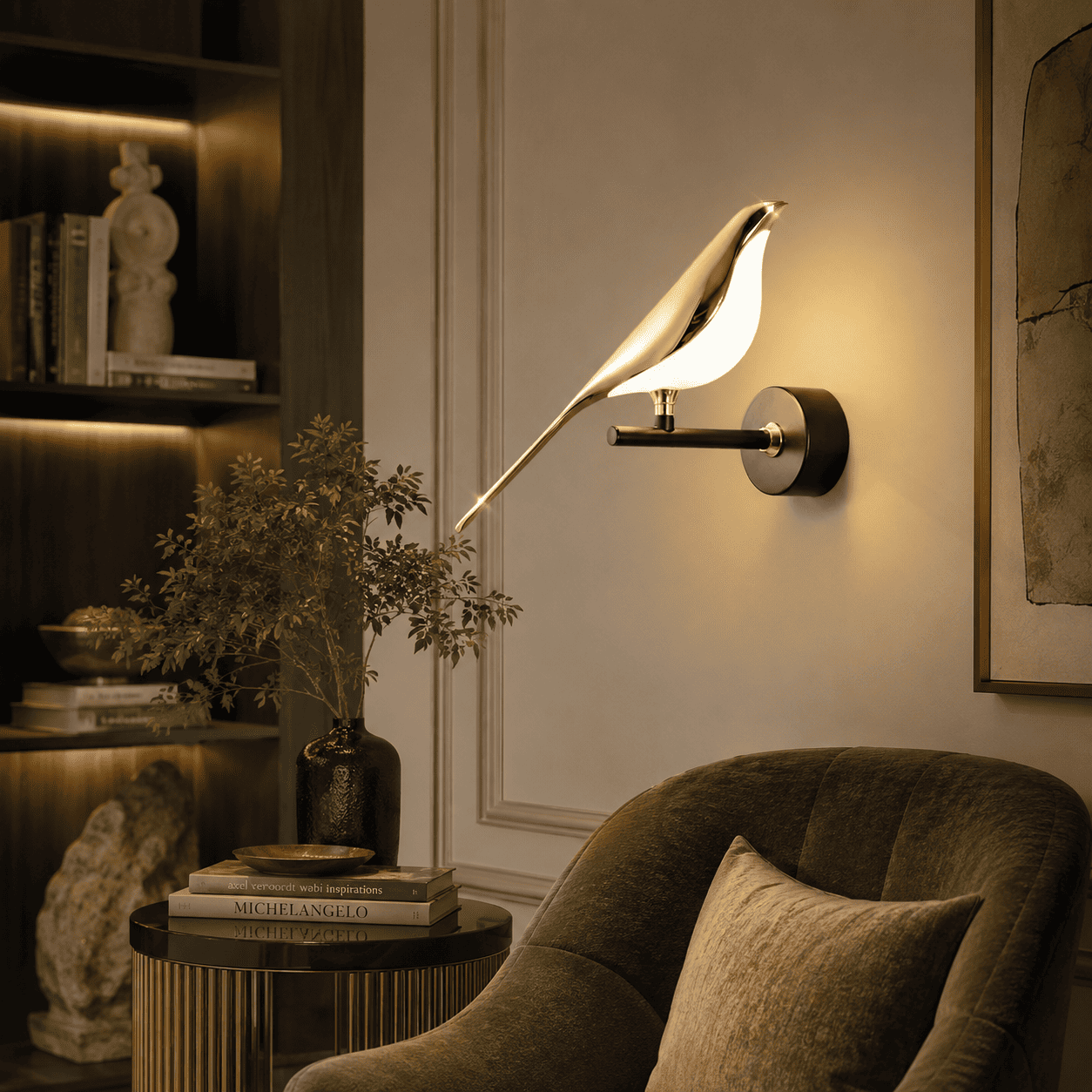 Golden Bird Wall Light