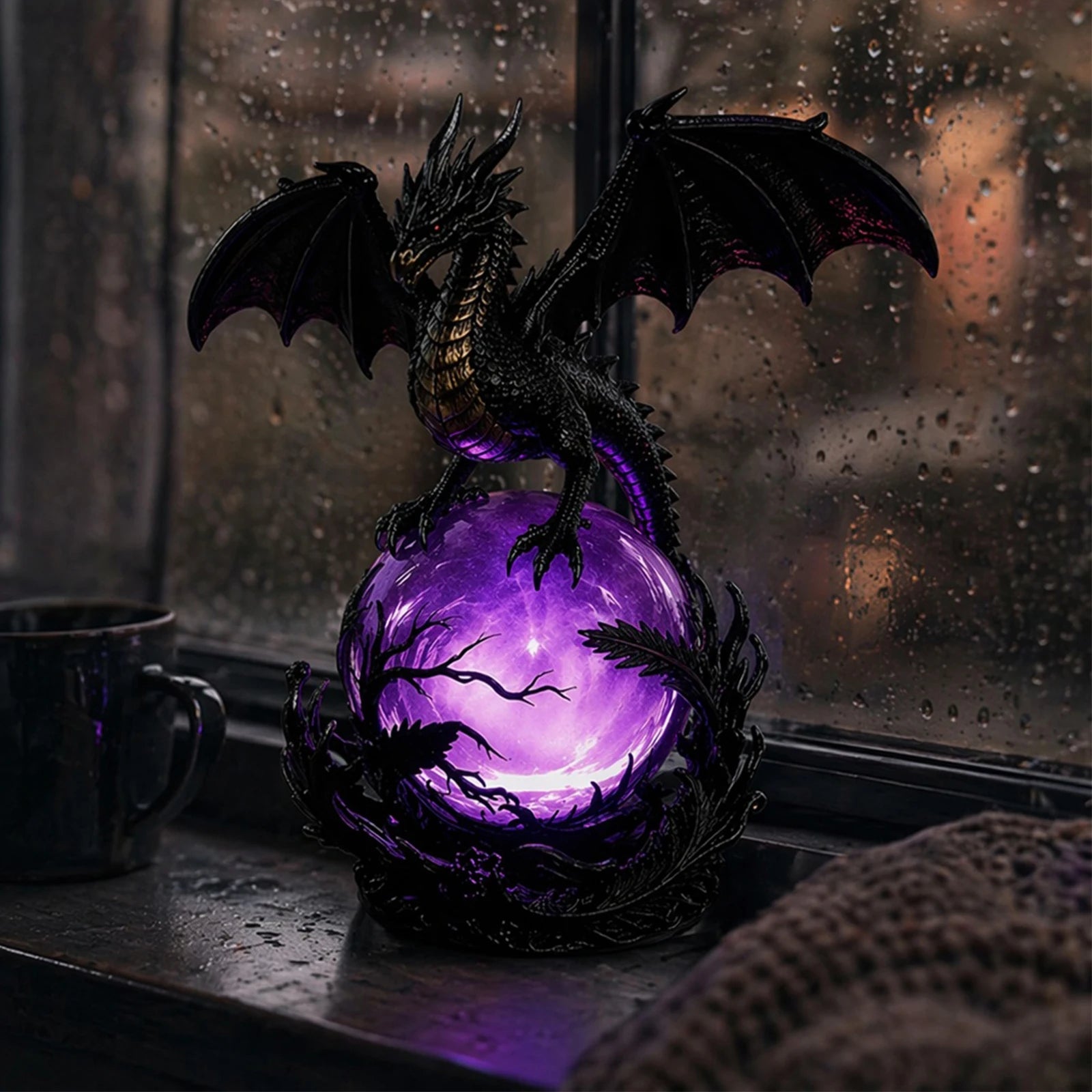 Gothic Dragon LED Crystal Ball Lamp