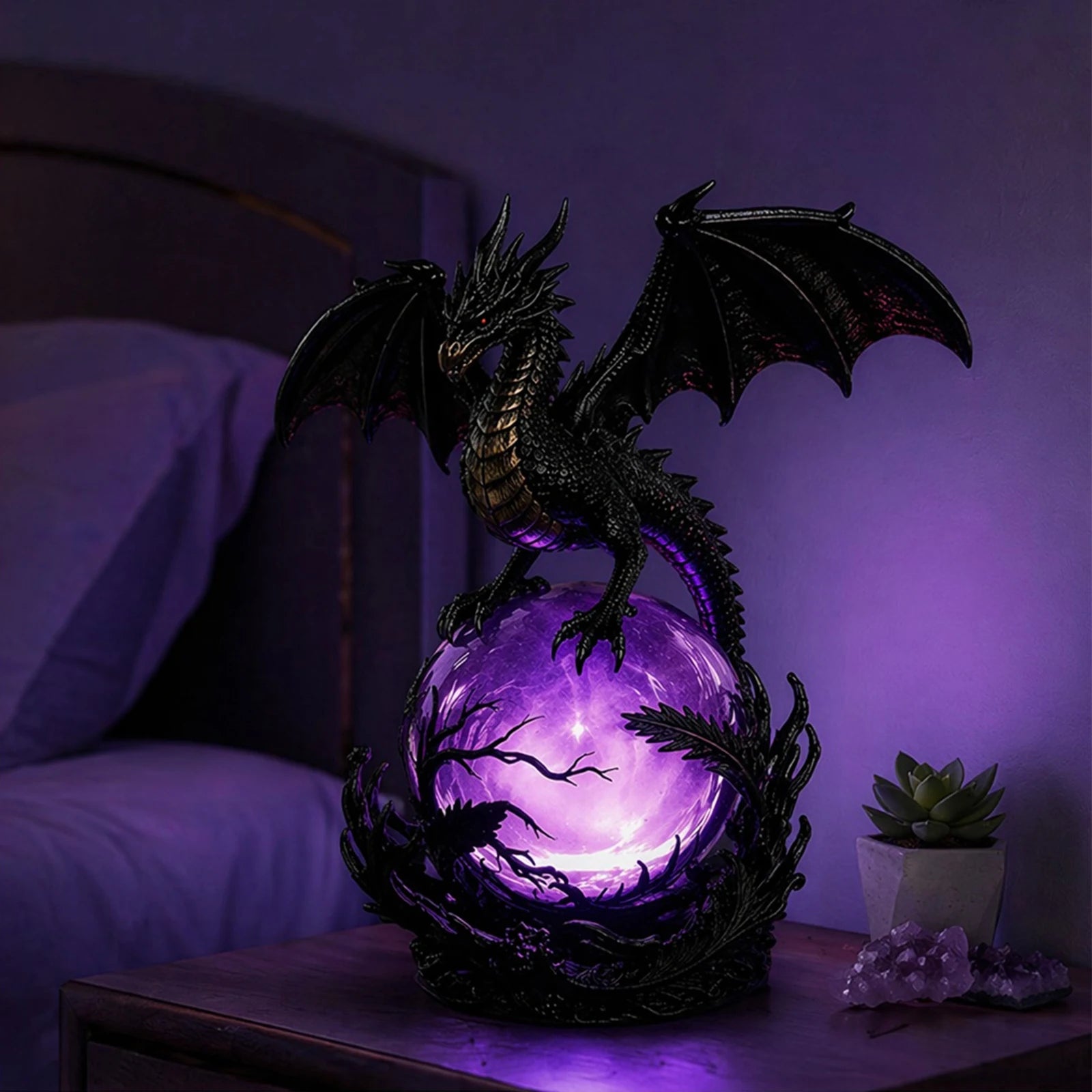 Gothic Dragon LED Crystal Ball Lamp
