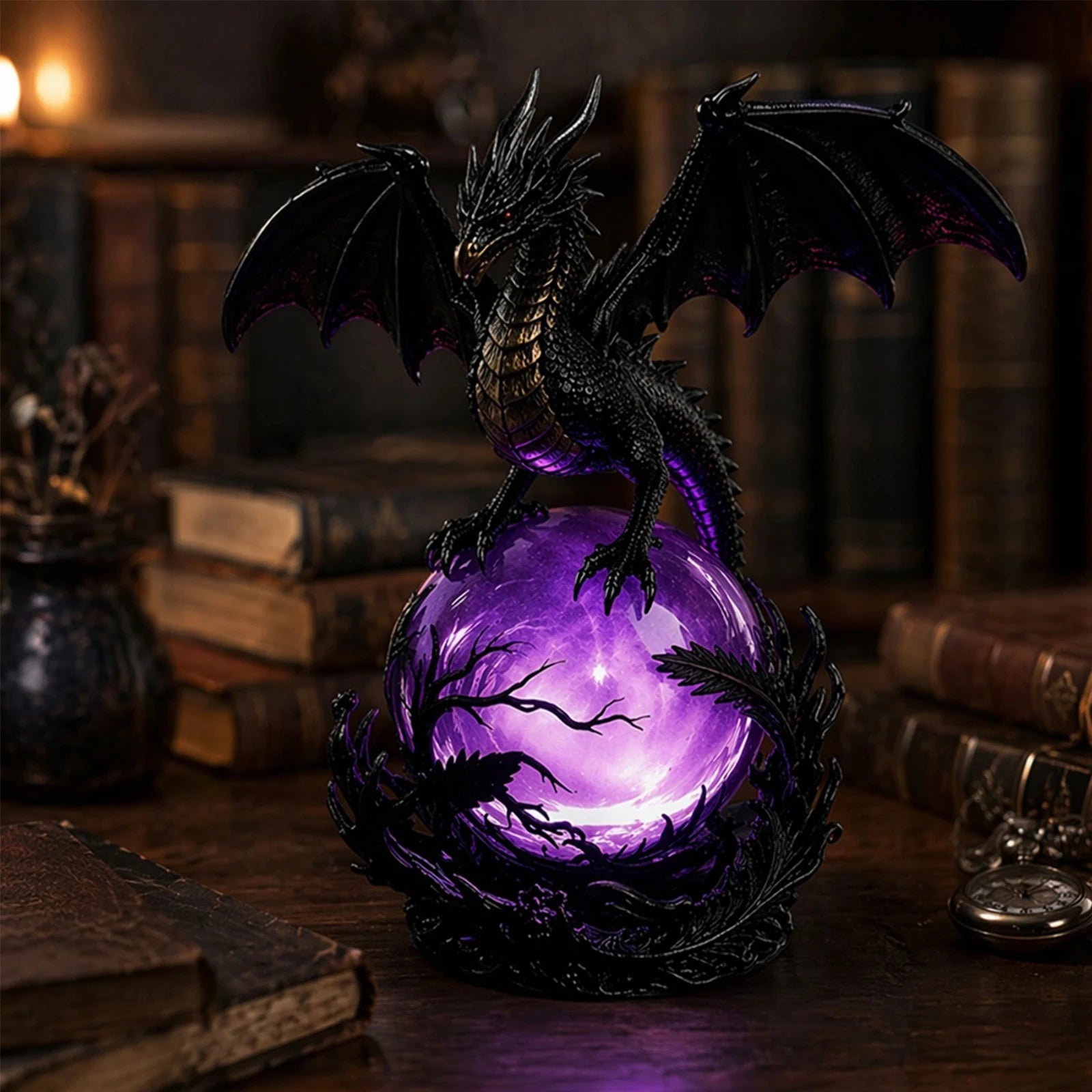 Gothic Dragon LED Crystal Ball Lamp