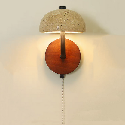 A modern mushroom-shaped wall sconce