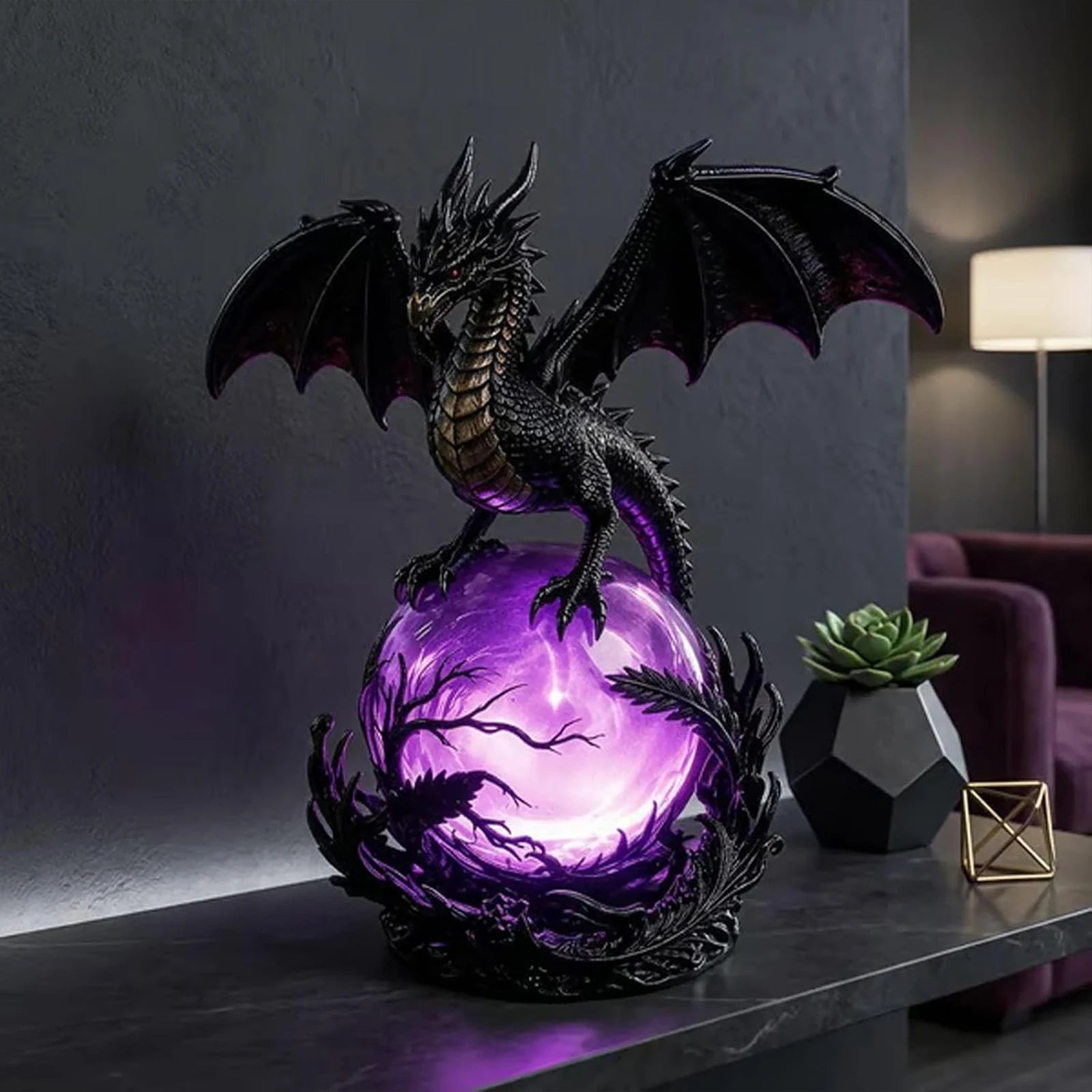 Gothic Dragon LED Crystal Ball Lamp
