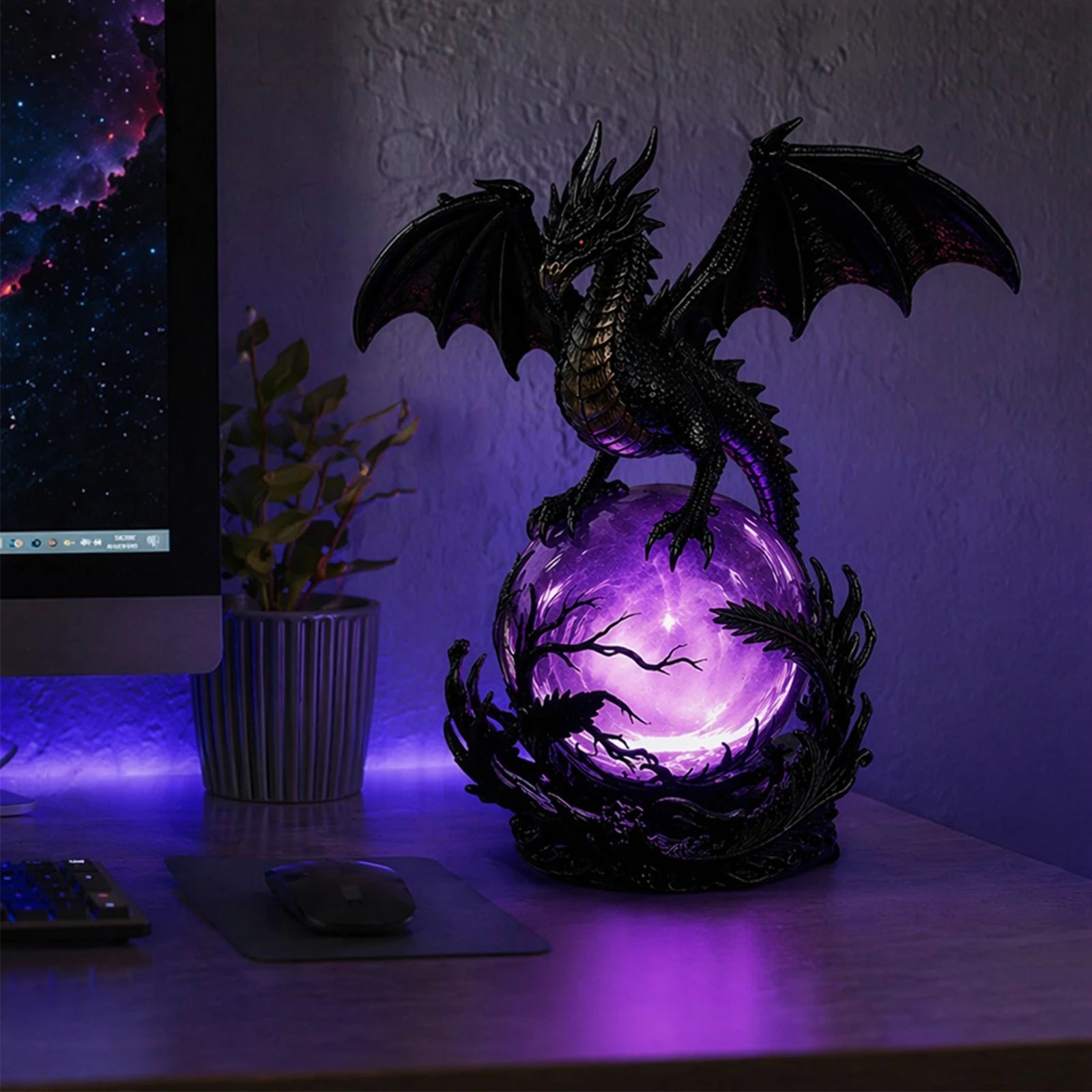 Gothic Dragon LED Crystal Ball Lamp