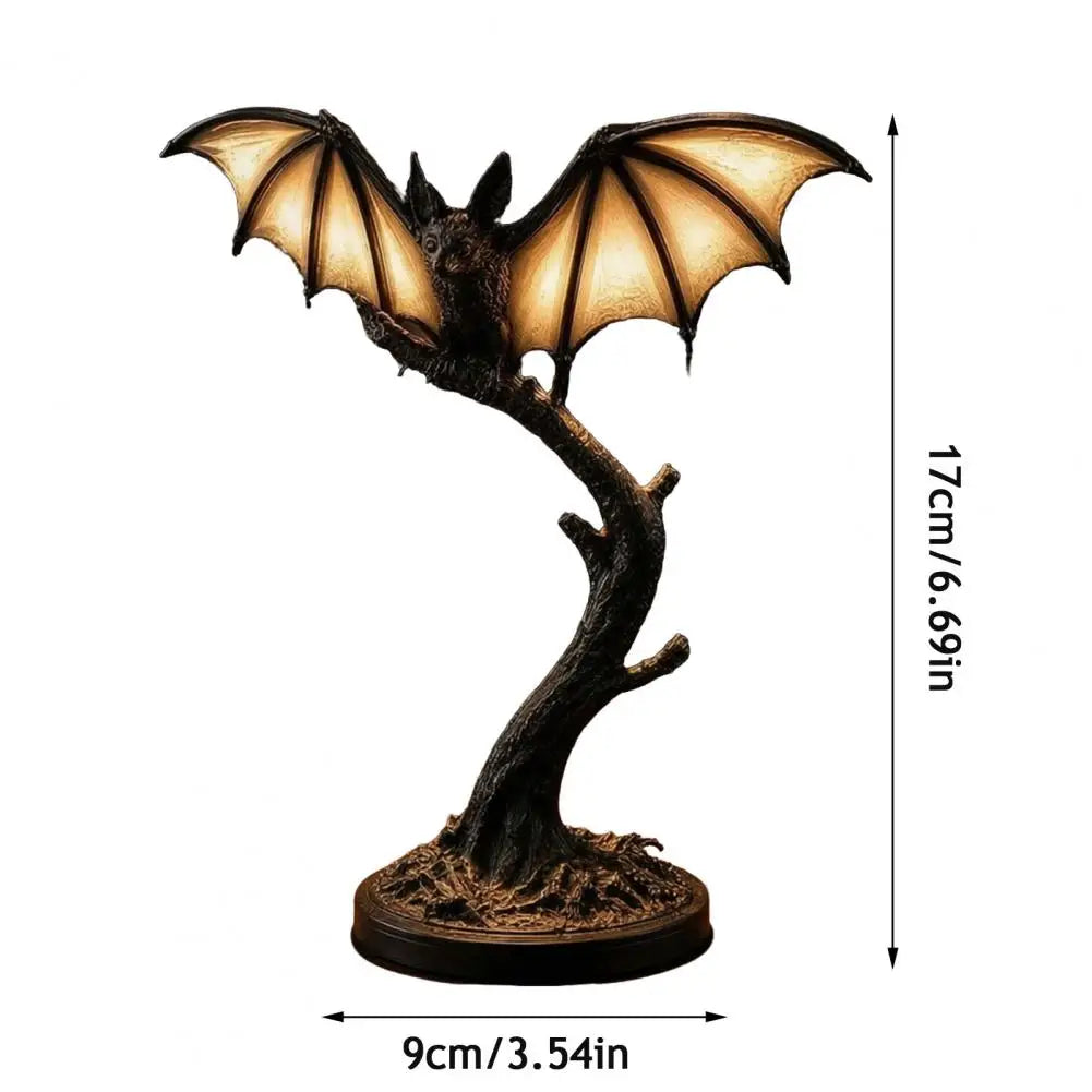 🎃 Gothic Bat Tree Branch Lamp
