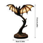🎃 Gothic Bat Tree Branch Lamp