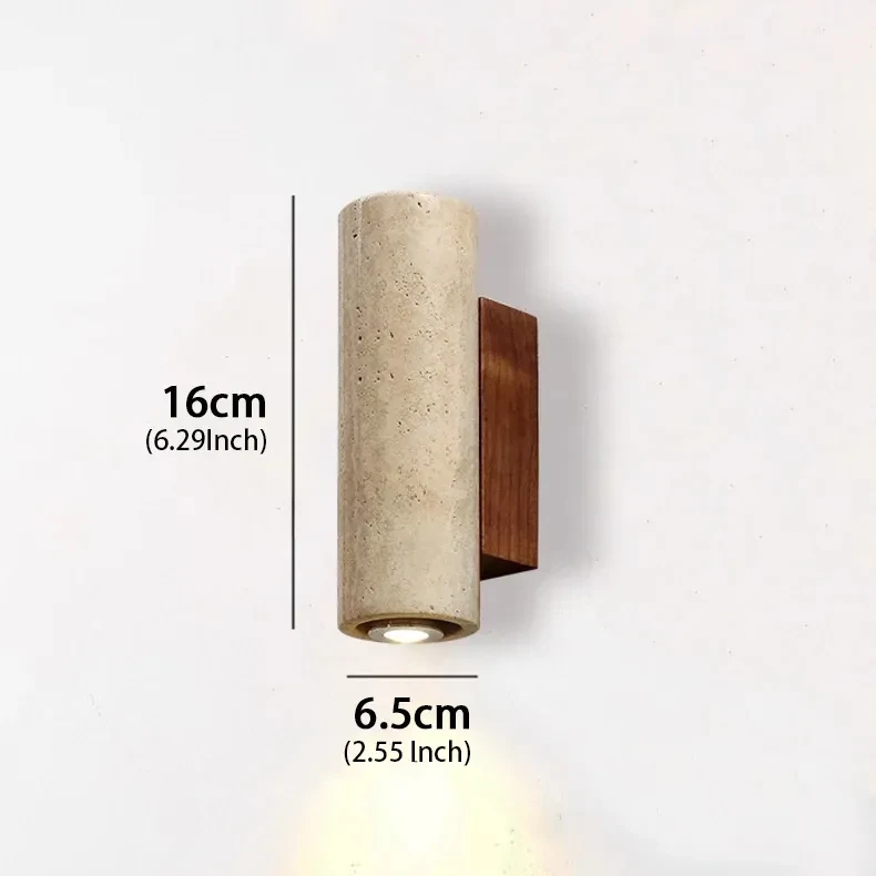 Cylinder Travertine Wall Sconce