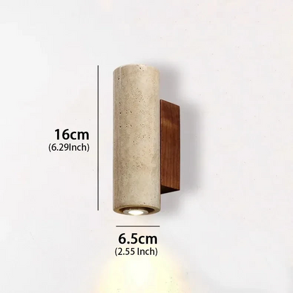 Cylinder Travertine Wall Sconce