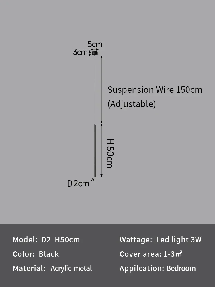 Slim Black Pendant Light