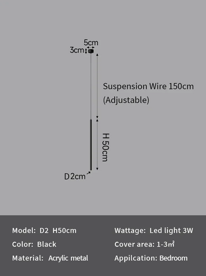Slim Black Pendant Light