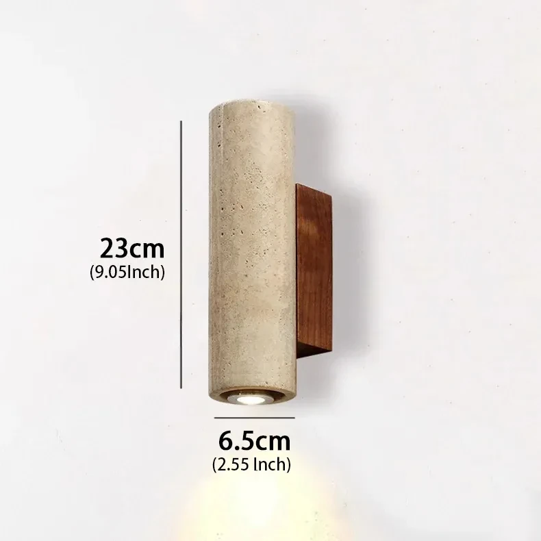 Cylinder Travertine Wall Sconce