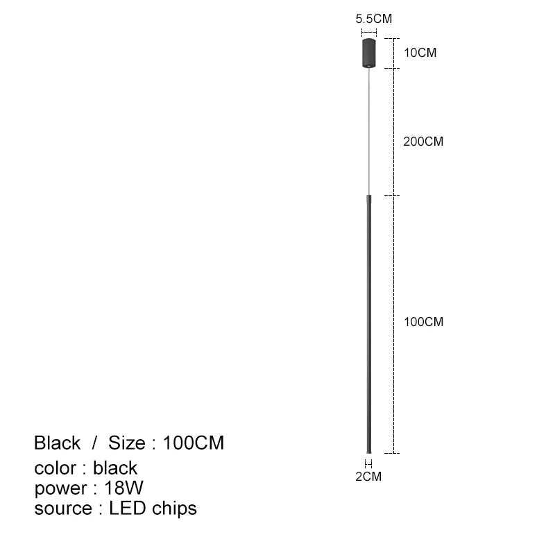 Modern Black Linear Pendant Light