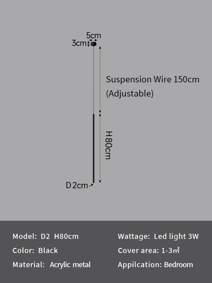 Slim Black Pendant Light