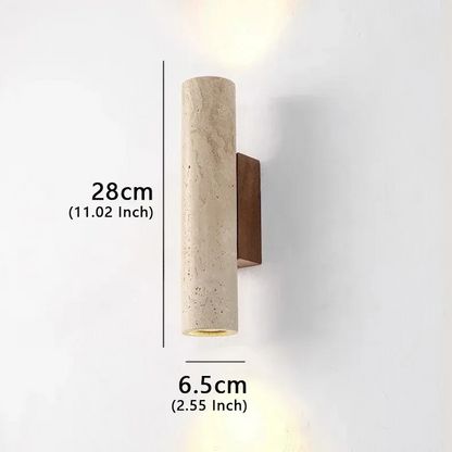 Cylinder Travertine Wall Sconce