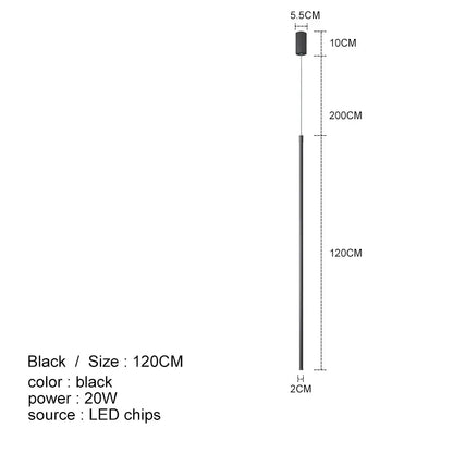 Modern Black Linear Pendant Light