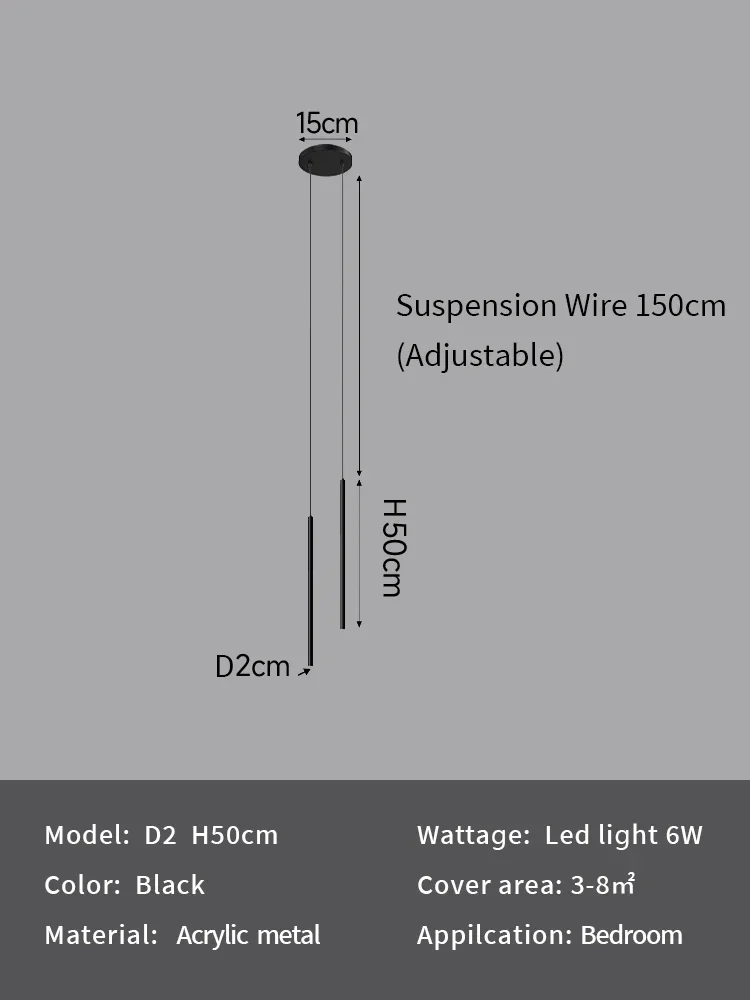 Slim Black Pendant Light