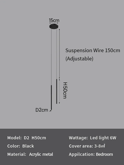 Slim Black Pendant Light
