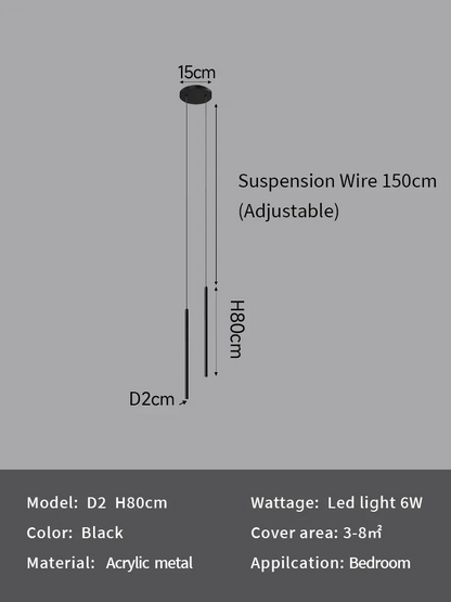 Slim Black Pendant Light