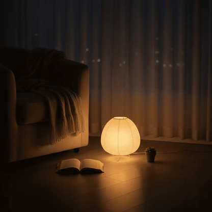 Tischlampe aus Reispapier