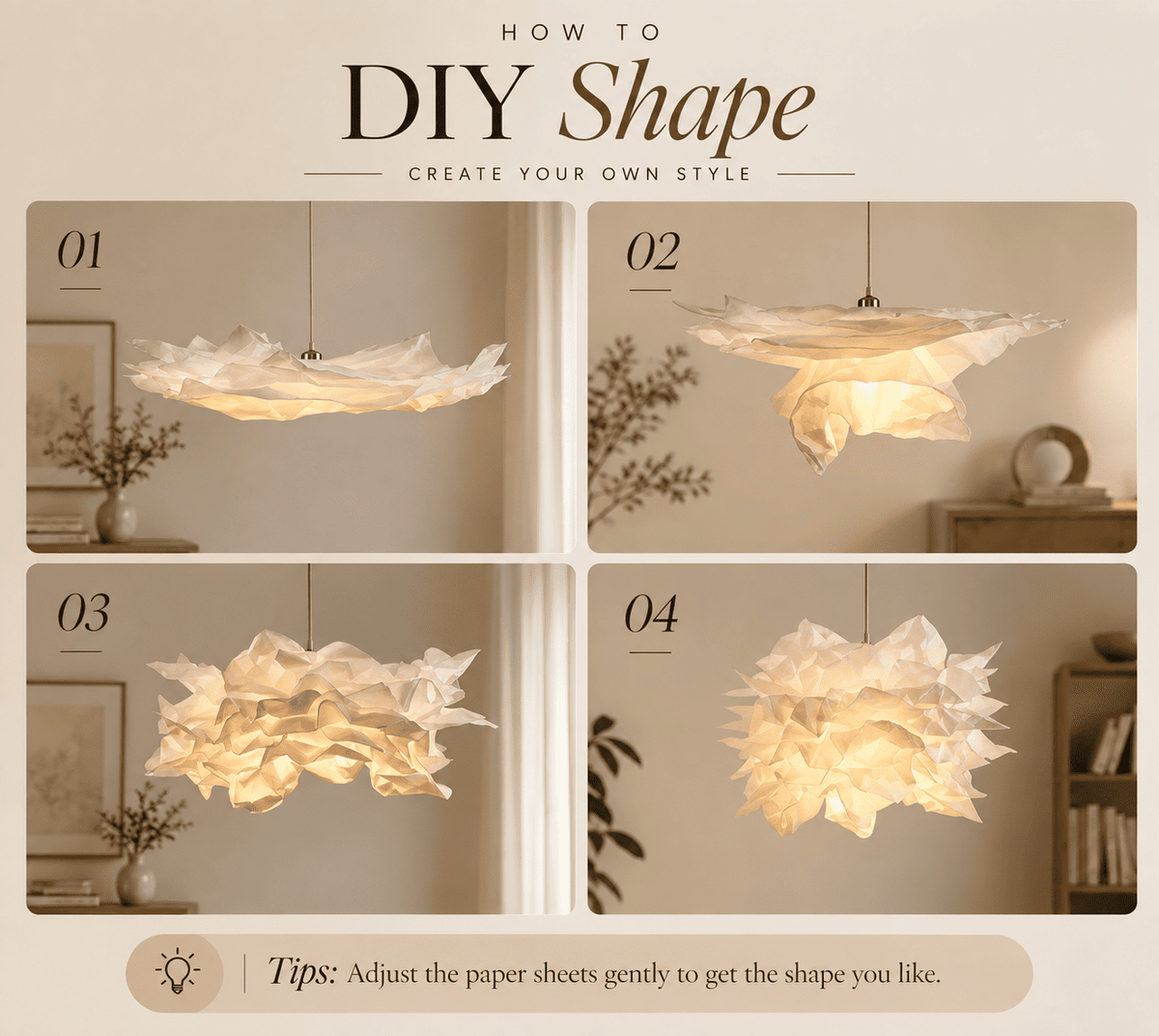 DIY Sculptural Cloud Pendant Light