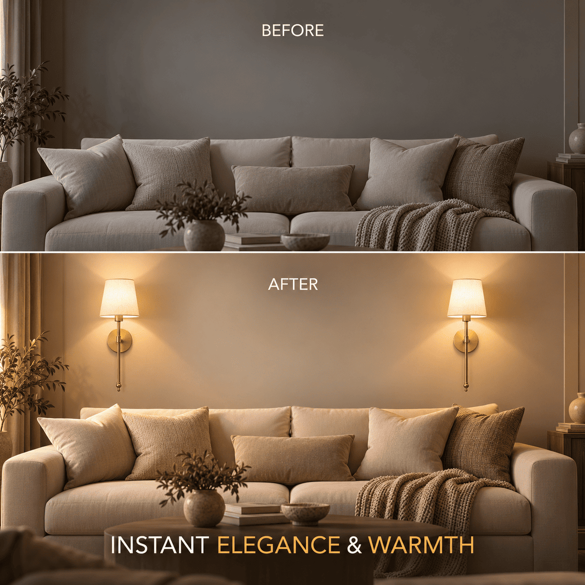 Battery Operated Peel & Stick Wall Sconces (Set of 2)